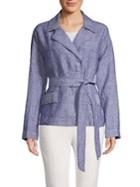 Lord & Taylor Tied Linen Lapel Jacket
