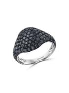 Effy 14k White Gold & Black Diamond Shell Ring