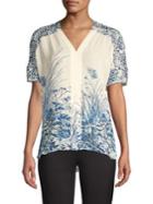 Elie Tahari Tiffany Printed Silk Blouse