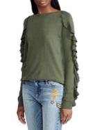 Lauren Ralph Lauren Ruffled Silk-blend Sweater