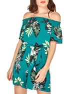 Dorothy Perkins Tropical-print Off-the-shoulder Playsuit