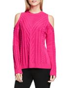 Vince Camuto Cable-knit Cold Shoulder Sweater