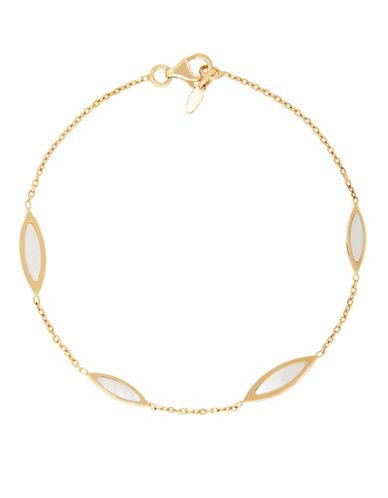 Lord & Taylor Mother Of Pearl And 14k Yellow Gold Tincup Necklace