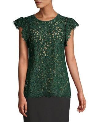 Michael Michael Kors Lace Cap Sleeve Top