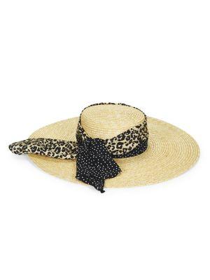 Genie By Eugenia Kim Lexie Leopard Dotted Straw Hat