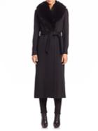 Sofia Cashmere Wool And Cashmere Fur-trimmed Long Wrap Coat