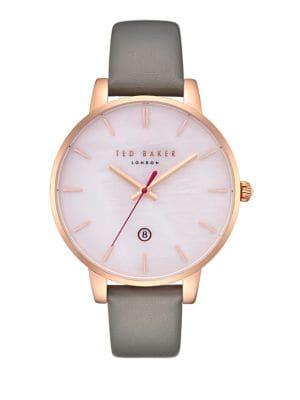 Ted Baker London Kate Mother-of-pearl And Leather-strap Watch