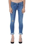 Hudson Jeans Tally Distressed Cropped Skinny Jeans