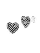 Lord & Taylor 925 Sterling Silver Heart Stud Earrings