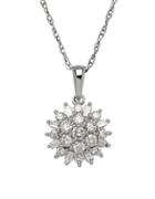 Lord & Taylor 14k White Gold And 0.50k Diamond Pendant Necklace