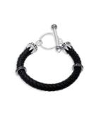 Lord & Taylor Stainless Steel & Leather Bracelet