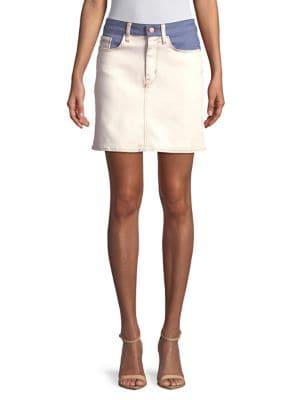 Calvin Klein Jeans Colorblock Denim Skirt