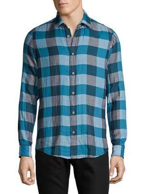 Boss Checkered Button-down Shirt