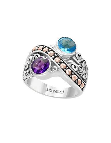 Effy Amethyst, Topaz And 18k Gold-plated Sterling Silver Ring