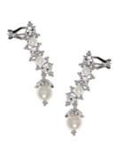 Marchesa Faux Pearl & Crystal Crawler Earrings