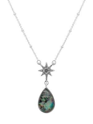 Lonna & Lilly Silvertone Star Drop Pendant Necklace