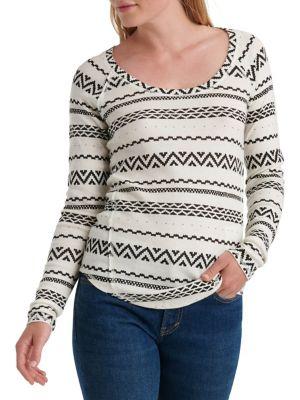 Lucky Brand Tribal-print Cotton Top