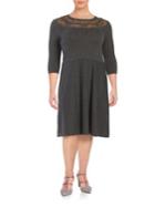 Vince Camuto Plus Lace-accented Knit Dress