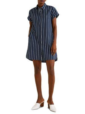 Mango Striped Short-sleeve Shirtdress