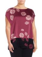 Vince Camuto Plus Floral Dolman Combo Blouse
