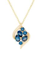 Lord & Taylor London Blue Topaz And 14k Yellow Gold Cluster Pendant Necklace