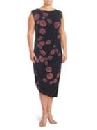 Vince Camuto Plus Floral Side-ruched Sheath Dress
