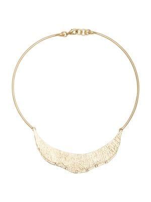 Sole Society Updated Textured Fashion & Stones Crystal Bib Necklace