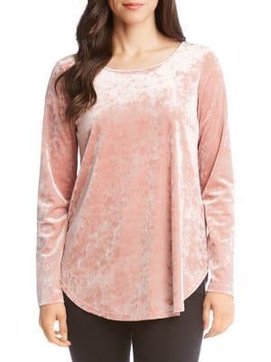 Karen Kane Crush Velvet Shirttail Top