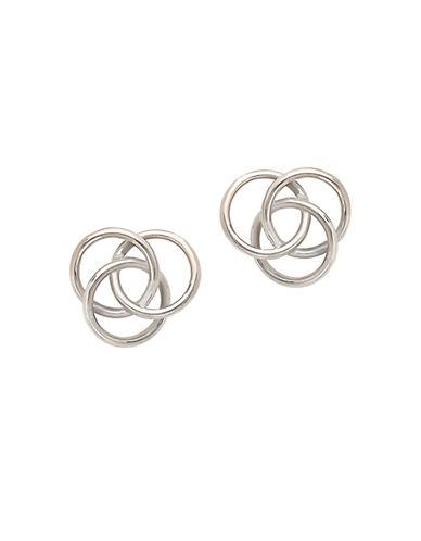 Lord & Taylor 14 K White Gold Knot Earrings