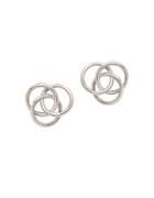 Lord & Taylor 14 K White Gold Knot Earrings