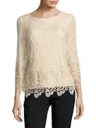 Alex Evenings Solid Lace Top