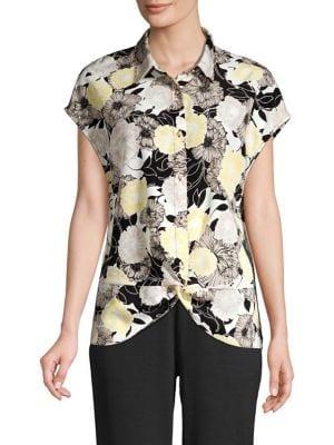 Jones New York Floral Cap Sleeve Top