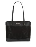 Karl Lagerfeld Paris Lace Leather Tote