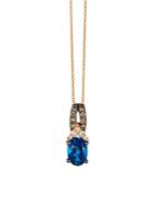 Le Vian 14k Strawberry Gold, Vanilla Diamonds, Chocolate Diamonds And Deep Sea Blue Topaz Pendant Necklace