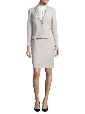 Tahari Arthur S. Levine Solid One-button Skirt Suit