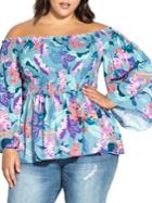 City Chic Plus Mystery Floral Top