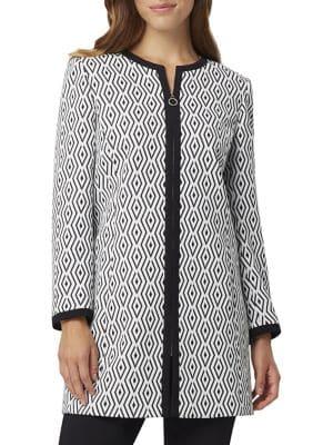Tahari Arthur S. Levine Diamond Jacquard Zip Topper