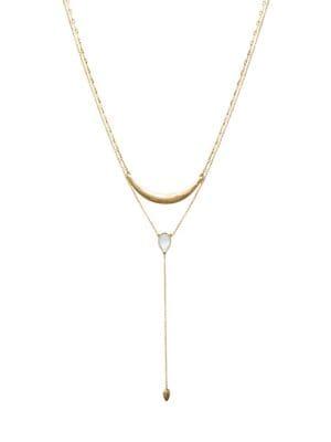 Lucky Brand Floral Tribes Goldtone Lariat Necklace