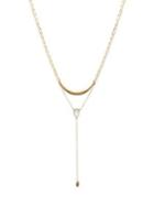 Lucky Brand Floral Tribes Goldtone Lariat Necklace