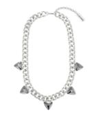 Steve Madden Faceted Triangle Station Necklace