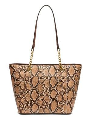 Calvin Klein Hayden Snakeskin-printed Leather Tote