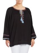 Lord & Taylor Giuliette Embroidered Cotton Top