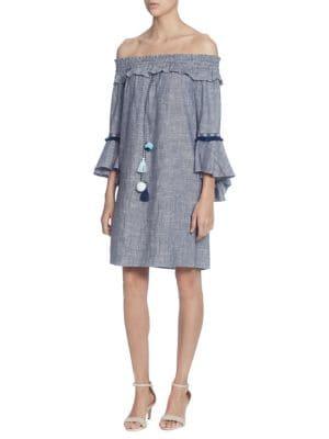 Catherine Catherine Malandrino Lesa Off-the-shoulder Cotton Shift Dress