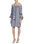 Catherine Catherine Malandrino Lesa Off-the-shoulder Cotton Shift Dress