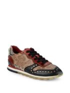 Coach C118 Canvas And Leather Runner Sneakers