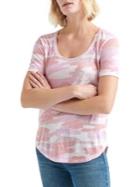 Lucky Brand Rose Camo Printed T-shirt