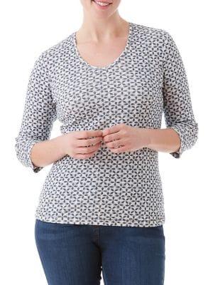 Olsen Nordic Mood Printed V-neck Tee