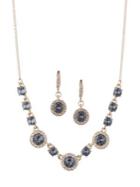 Givenchy Goldtone & Crystal Necklace & Drop Earrings Set