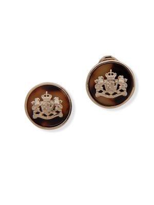 Ralph Lauren Goldtone Crest Stud Clip-on Earrings