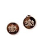 Ralph Lauren Goldtone Crest Stud Clip-on Earrings